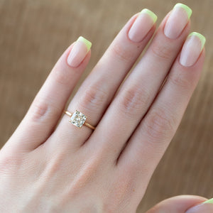 The Lexie Set With A 1 Carat Cushion Moissanite