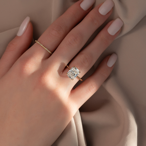 The Lexie Set With A 1 Carat Elongated Cushion Lab Diamond