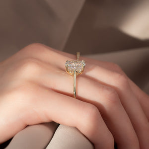 The Lexie Set With A 1 Carat Elongated Cushion Lab Diamond
