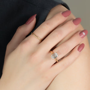 The Lexie Set With A 4 Carat Emerald Moissanite