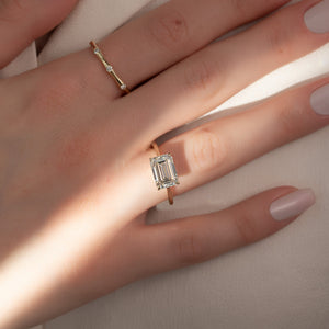 The Lexie Set With A 4 Carat Emerald Moissanite