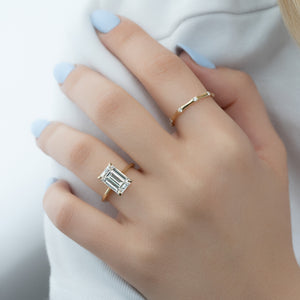 The Lexie Set With A 4 Carat Emerald Moissanite