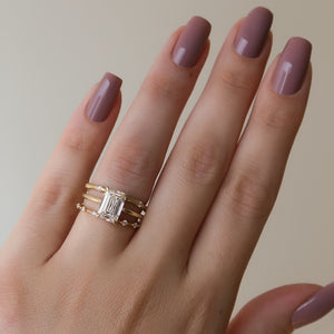 The Lexie Set With A 4 Carat Emerald Moissanite