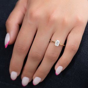 The Lexie Set With A 4 Carat Emerald Moissanite