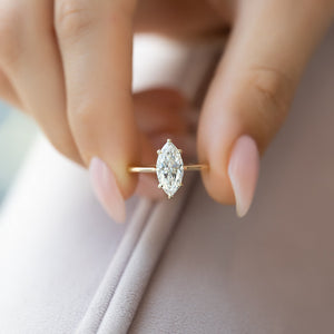 The Lexie Set With A 1 Carat Marquise Moissanite