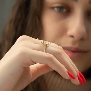 The Lexie Set With A 1 Carat Marquise Moissanite