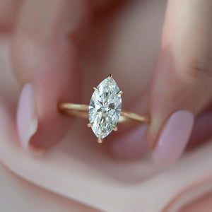 The Lexie Set With A 1 Carat Marquise Moissanite