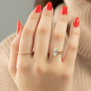 The Lexie Set With A 1 Carat Marquise Moissanite