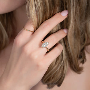 The Lexie Set With A 1 Carat Marquise Moissanite