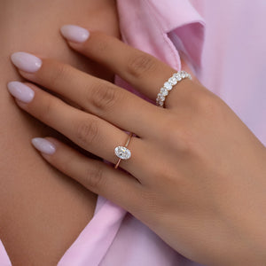 The Lexie Set With A 3 Carat Oval Moissanite