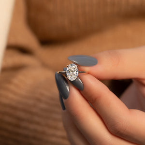 The Lexie Set With A 3 Carat Oval Moissanite