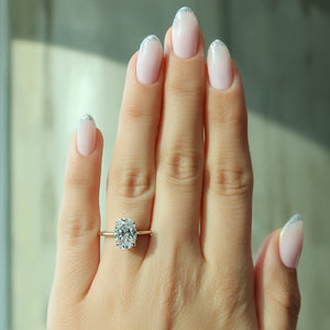 The Lexie Set With A 1 Carat Oval Moissanite