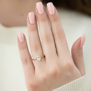 The Lexie Set With A 1 Carat Oval Moissanite