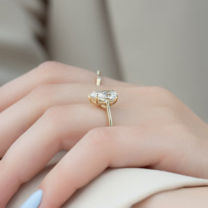 The Lexie Set With A 4 Carat Pear Moissanite