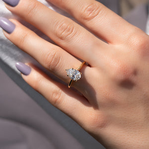 The Lexie Set With A 4 Carat Pear Moissanite
