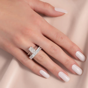 The Lexie Set With A 3 Carat Radiant Moissanite