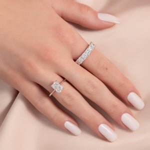 The Lexie Set With A 3 Carat Radiant Moissanite