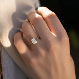 The Lexie Set With A 3 Carat Radiant Moissanite