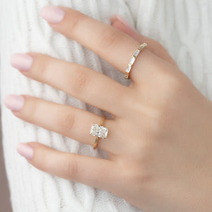 The Lexie Set With A 3 Carat Radiant Moissanite