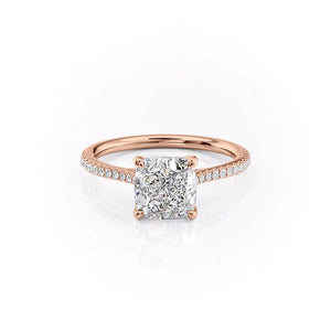 The Pave Lexie Set With A 2 Carat Cushion Moissanite