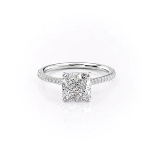The Pave Lexie Set With A 5 Carat Cushion Moissanite
