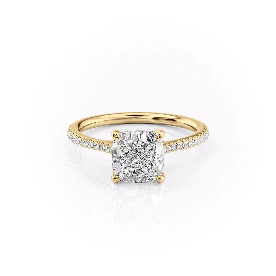 The Pave Lexie Set With A 5 Carat Cushion Moissanite