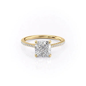 The Pave Lexie Set With A 1 Carat Cushion Lab Diamond