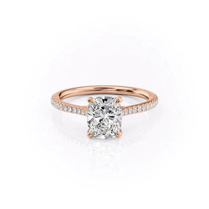 The Pave Lexie Set With A 2 Carat Elongated Cushion Moissanite