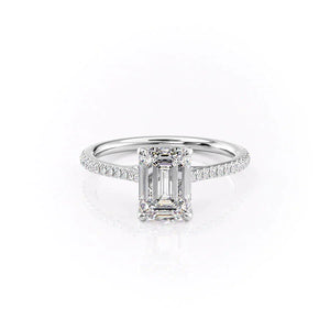 The Pave Lexie Set With A 1 Carat Emerald Moissanite