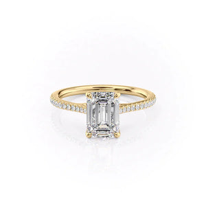 The Pave Lexie Set With A 1 Carat Emerald Lab Diamond