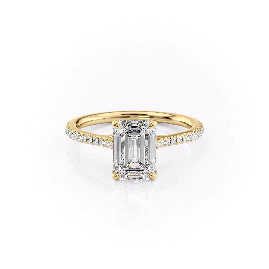 The Pave Lexie Set With A 2 Carat Emerald Lab Diamond