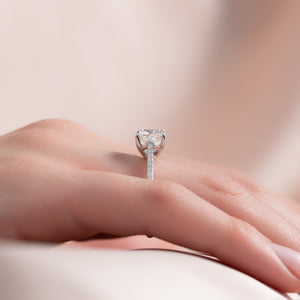 The Pave Lexie Set With A 1.5 Carat Cushion Lab Diamond