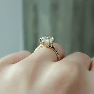 The Pave Lexie Set With A Elongated Cushion Moissanite