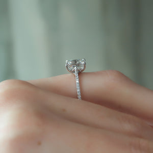 The Pave Lexie Set With A Emerald Lab Diamond