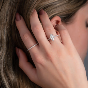 The Pave Lexie Set With A Marquise Lab Diamond