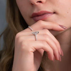 The Pave Lexie Set With A Marquise Lab Diamond