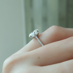 The Pave Lexie Set With A Oval Lab Diamond