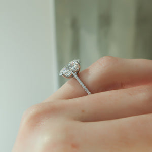The Pave Lexie Set With A Oval Lab Diamond