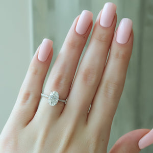 The Pave Lexie Set With A Oval Lab Diamond