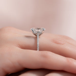 The Pave Lexie Set With A 2 Carat Oval Lab Diamond