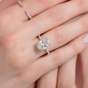 The Pave Lexie Set With A 2 Carat Oval Lab Diamond