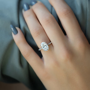 The Pave Lexie Set With A Oval Lab Diamond