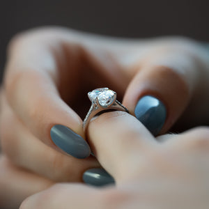 The Pave Lexie Set With A 2 Carat Oval Lab Diamond