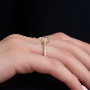 The Pave Lexie Set With A Oval Lab Diamond