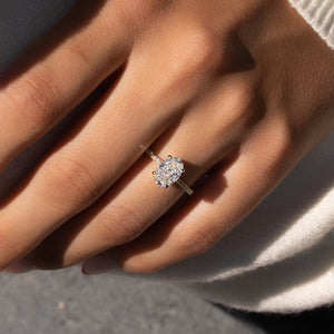 The Pave Lexie Set With A 3 Carat Oval Lab Diamond