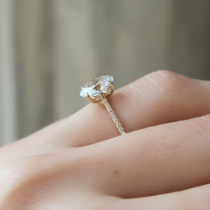 The Pave Lexie Set With A Oval Lab Diamond