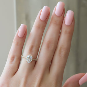 The Pave Lexie Set With A 3 Carat Oval Lab Diamond
