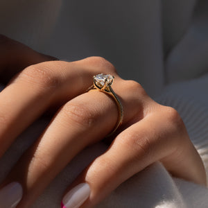 The Pave Lexie Set With A Oval Lab Diamond