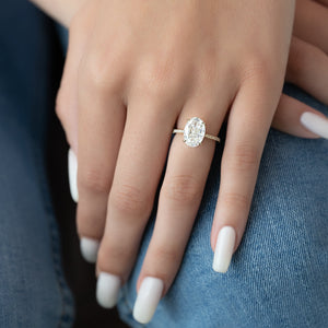 The Pave Lexie Set With A 3 Carat Oval Lab Diamond