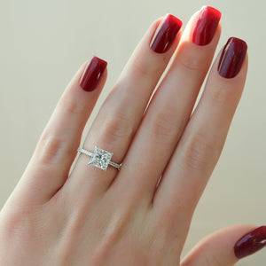 The Pave Lexie Set With A 3 Carat Princess Lab Diamond
